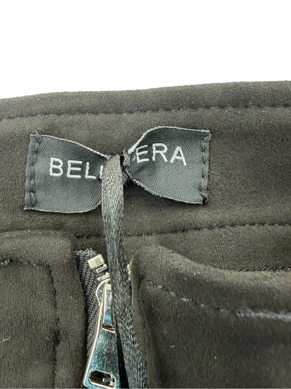 Bellivera Black Faux Suede Skirt XL Front Zip NWT